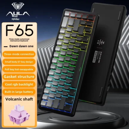 AULA Mechanical Keyboard F65/F75/F87pro/F99Pro/F108pro RGB Hot-Swap Gasket Tri Mode Bluetooth Wireless Customized Games Keyboard - Imagen 4