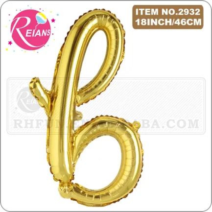 16 inch Gold Happy Birthday letter A-Z balloons Lowercase letters handwriting style letters ballons birthday party decor Globos - Imagen 4