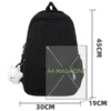 Lilo Stitch Black Backpack Pink School Bag Student Large Book Bag Girl Teenage Travel Bag Rucksack Unisex College Computer Bag - Imagen 2