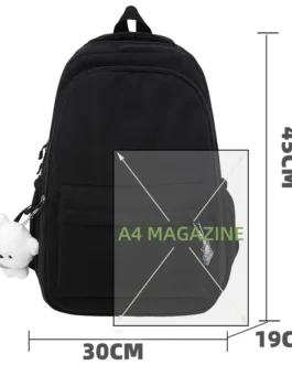 Lilo Stitch Black Backpack Pink School Bag Student Large Book Bag Girl Teenage Travel Bag Rucksack Unisex College Computer Bag