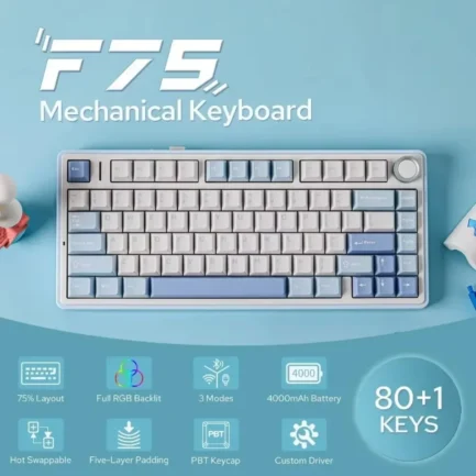 AULA Mechanical Keyboard F65/F75/F87pro/F99Pro/F108pro RGB Hot-Swap Gasket Tri Mode Bluetooth Wireless Customized Games Keyboard - Imagen 3