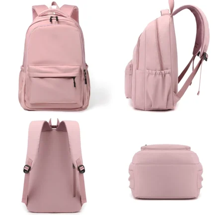 Lilo Stitch Black Backpack Pink School Bag Student Large Book Bag Girl Teenage Travel Bag Rucksack Unisex College Computer Bag - Imagen 3
