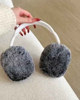 For Airpods Max Earphone Case Plush Soft Silicone Cute Luxury Solid Color Simple and Classic Fur Headphone Accessories 3D Cover