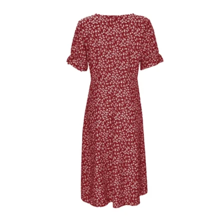 2024 Summer Floral Bodycon Midi Dress For Women V Neck Long Sleeve Ruched Slim Fit Dresses Female Clothing Sexy Vestido Robe - Imagen 4