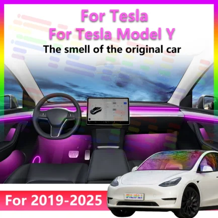 For Tesla Model Y Interior welcome Light 64Colors LED Acrylic Ambient Lamp Strip with Adjustable Brightness