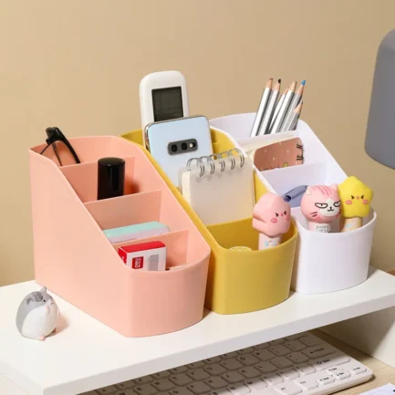 Cute Pen Holder Desk Accessories Large Capacity Pencil Storage Box Desktop Organizer Stand Case School Office Stationery