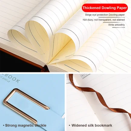 Cuaderno Retro A5, cubierta de cuero suave, 160/360 páginas, Agenda para estudiantes, oficina de negocios, suministros de papelería escolar - Imagen 2