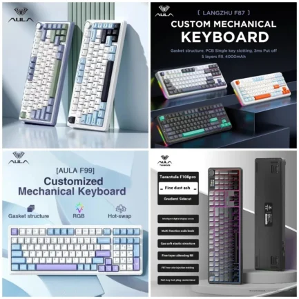 AULA Mechanical Keyboard F65/F75/F87pro/F99Pro/F108pro RGB Hot-Swap Gasket Tri Mode Bluetooth Wireless Customized Games Keyboard