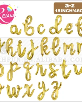 16 inch Gold Happy Birthday letter A-Z balloons Lowercase letters handwriting style letters ballons birthday party decor Globos