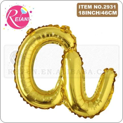 16 inch Gold Happy Birthday letter A-Z balloons Lowercase letters handwriting style letters ballons birthday party decor Globos - Imagen 6
