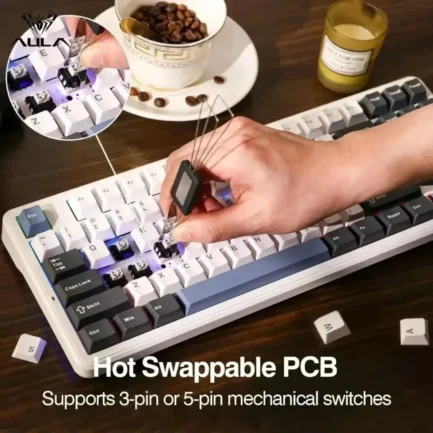 AULA Mechanical Keyboard F65/F75/F87pro/F99Pro/F108pro RGB Hot-Swap Gasket Tri Mode Bluetooth Wireless Customized Games Keyboard - Imagen 6