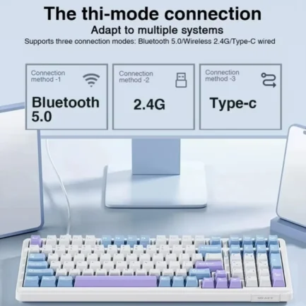 AULA Mechanical Keyboard F65/F75/F87pro/F99Pro/F108pro RGB Hot-Swap Gasket Tri Mode Bluetooth Wireless Customized Games Keyboard - Imagen 5