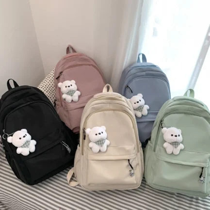 Lilo Stitch Black Backpack Pink School Bag Student Large Book Bag Girl Teenage Travel Bag Rucksack Unisex College Computer Bag - Imagen 6