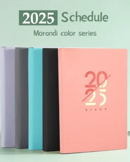 Planificador de enero-dicembre, cuaderno de idioma español/inglés A5, cubierta de cuero PU, Agenda escolar, Plan, organizador diario mensual semanal, 2025