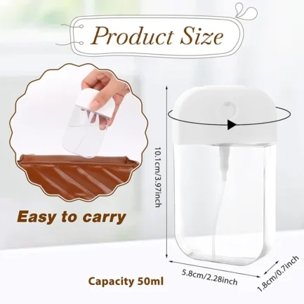 Portable Card Spray Bottle With Funnel Perfume Alcohol Hand Sanitizer Liquid Sub-Packing Bottle Pink Flower Letter Pattern - Imagen 2