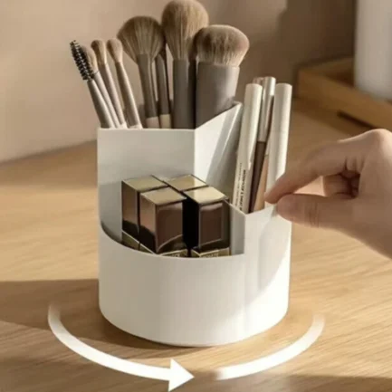 360 Rotating Large Capacity Rotating Pen Holder Desk Pencil Storage Box Organizer Makeup Brush School Office Stationery Supplies - Imagen 2