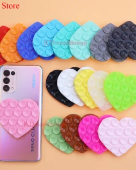 Heart-shape Sucker Support Silicone Sucker Strong Adsorption Mobile Phone Fixed Pad Hand-Free Washable Suction Cup Bracket