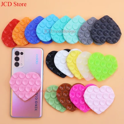 Heart-shape Sucker Support Silicone Sucker Strong Adsorption Mobile Phone Fixed Pad Hand-Free Washable Suction Cup Bracket