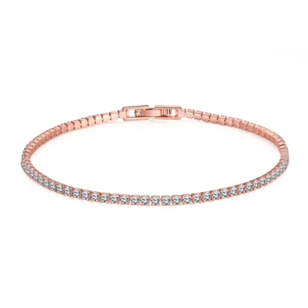 Sterling 925 Silver Jewelry 16cm to 19cm Tennis Bracelet 2mm Zirconia Anniversary Gift Genuine Sterling Silver Bracelet - Imagen 2