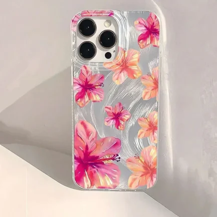 Watercolor Hibiscus Flower Pattern Phone Case for Xiaomi Mi 11 Lite 5G NE 14T 14T Pro Poco F7 X6 X5 X3 M6 Pro 4G Shiny Cover