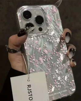 Chiffon Texture Small Flower Case for Xiaomi Redmi Note 14 13 12 11 Pro Plus 5G 12S 11S 10S 10 13C 14C 12 13 4G Shiny Hard Cover