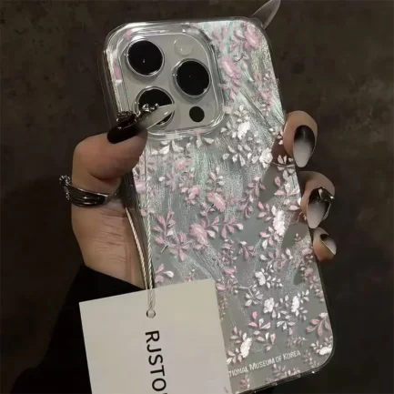 Chiffon Texture Small Flower Case for Xiaomi Redmi Note 14 13 12 11 Pro Plus 5G 12S 11S 10S 10 13C 14C 12 13 4G Shiny Hard Cover