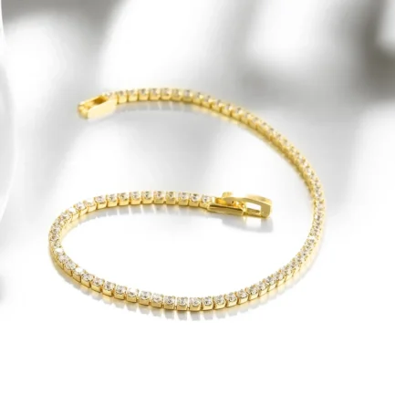 Sterling 925 Silver Jewelry 16cm to 19cm Tennis Bracelet 2mm Zirconia Anniversary Gift Genuine Sterling Silver Bracelet - Imagen 4